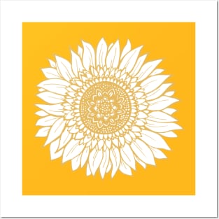 Yellow Flower Drawing Tapestry Posters and Art